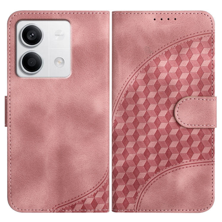 

For Xiaomi Redmi Note 13 4G YX0060 Elephant Head Embossed Phone Leather Case with Lanyard(Pink)