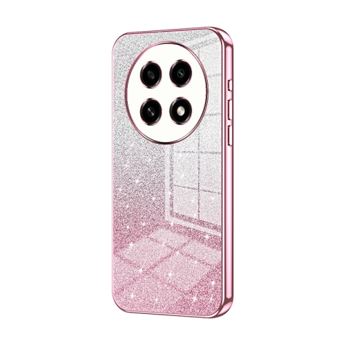 

For OPPO A2 Pro Gradient Glitter Powder Electroplated Phone Case(Pink)