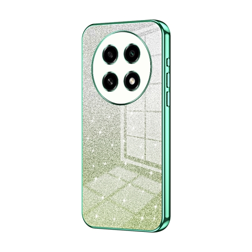 

For OPPO A2 Pro Gradient Glitter Powder Electroplated Phone Case(Green)