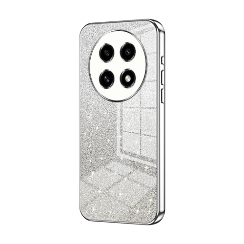 

For OPPO A2 Pro Gradient Glitter Powder Electroplated Phone Case(Silver)