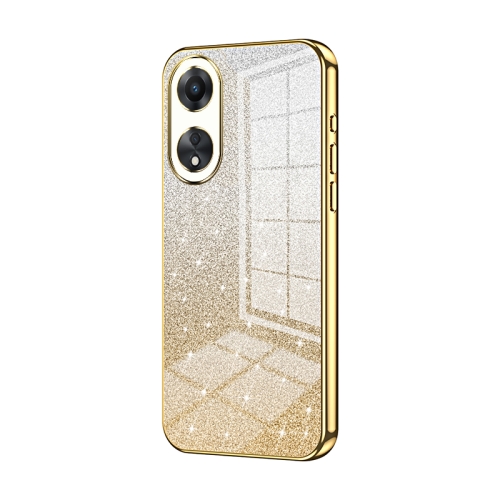 

For OPPO A58 5G / A58x 5G Gradient Glitter Powder Electroplated Phone Case(Gold)
