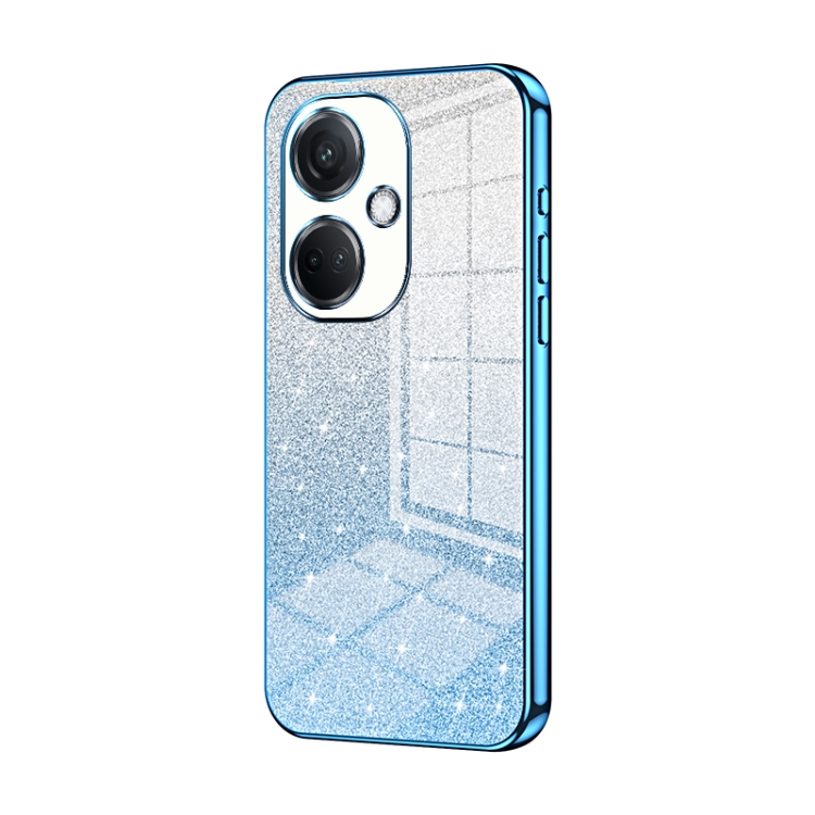 

For OPPO K11 Gradient Glitter Powder Electroplated Phone Case(Blue)