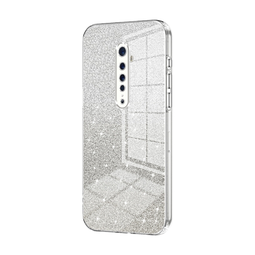 

For OPPO Reno2 Gradient Glitter Powder Electroplated Phone Case(Transparent)