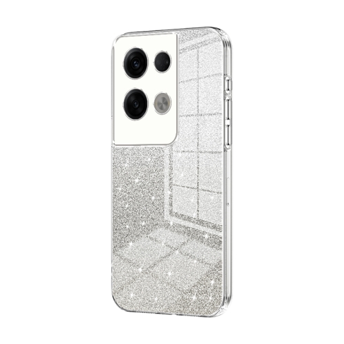 

For OPPO Reno8 Pro+ Gradient Glitter Powder Electroplated Phone Case(Transparent)