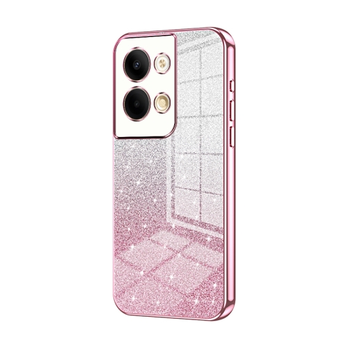 

For OPPO Reno9 / Reno9 Pro Gradient Glitter Powder Electroplated Phone Case(Pink)