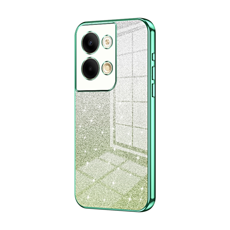 

For OPPO Reno9 / Reno9 Pro Gradient Glitter Powder Electroplated Phone Case(Green)