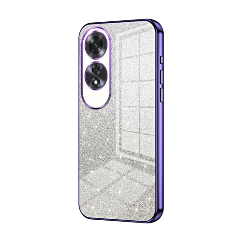

For OPPO A60 Gradient Glitter Powder Electroplated Phone Case(Purple)