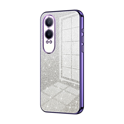 

For OPPO K12x Gradient Glitter Powder Electroplated Phone Case(Purple)