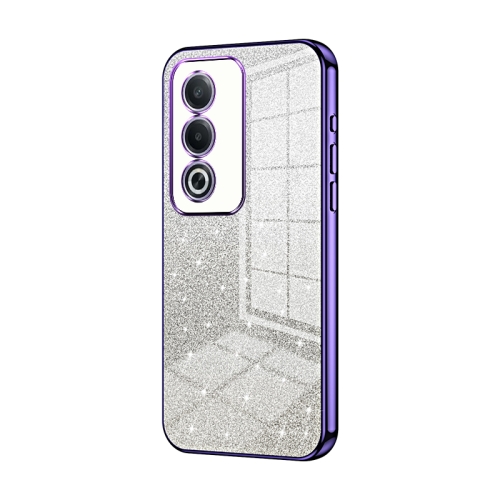 

For OPPO A3 Pro Global Gradient Glitter Powder Electroplated Phone Case(Purple)