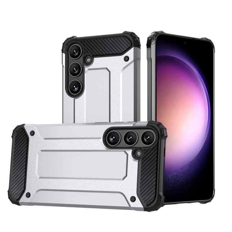 

For Samsung Galaxy S25+ 5G Magic Armor TPU Hybrid PC Phone Case(Silver)