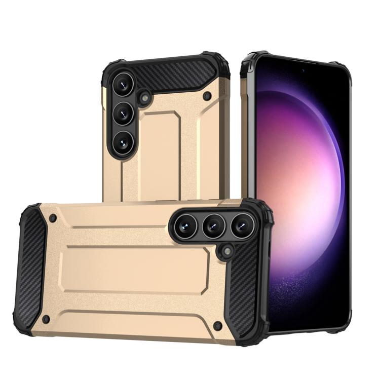 

For Samsung Galaxy S25 5G Magic Armor TPU Hybrid PC Phone Case(Gold)