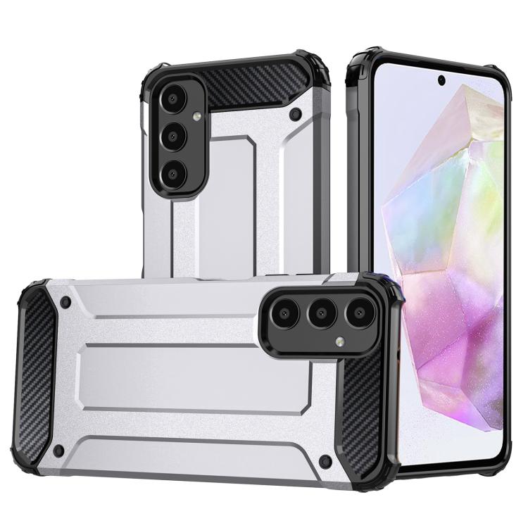 

For Samsung Galaxy S24 FE 5G Magic Armor TPU Hybrid PC Phone Case(Silver)