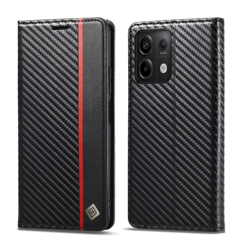 

For Xiaomi Redmi Note 13 5G LC.IMEEKE Carbon Fiber Texture Flip Leather Phone Case(Vertical Black)