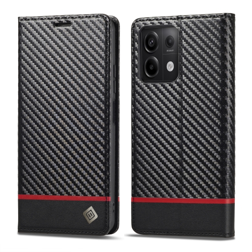 

For Xiaomi Redmi Note 13 Pro 4G LC.IMEEKE Carbon Fiber Texture Flip Leather Phone Case(Horizontal Black)