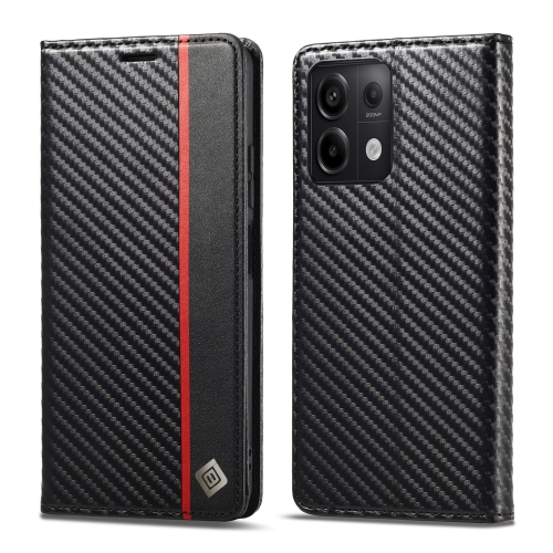 

For Xiaomi Redmi 13C / Poco C65 LC.IMEEKE Carbon Fiber Texture Flip Leather Phone Case(Vertical Black)
