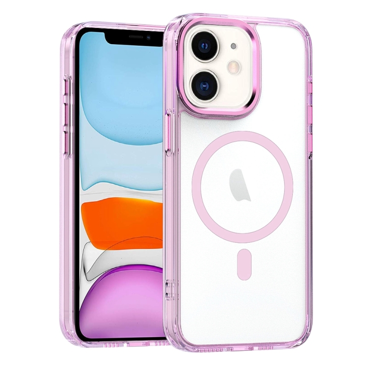 

For iPhone 11 MagSafe Magnetic Clear Phone Case(Pink)