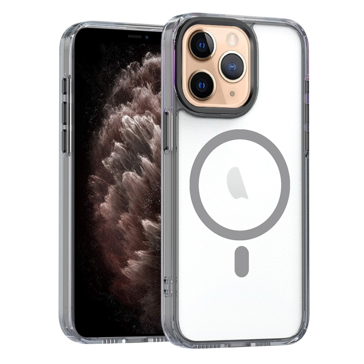 

For iPhone 11 Pro Max MagSafe Magnetic Clear Phone Case(Black)