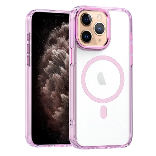 

For iPhone 11 Pro Max MagSafe Magnetic Clear Phone Case(Pink)