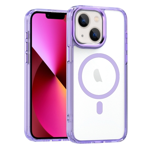 For iPhone 13 MagSafe Magnetic Clear Phone Case(Purple) writing board acrylic for wall transparent magnetic fridge plan clear calendar planning list whiteboard