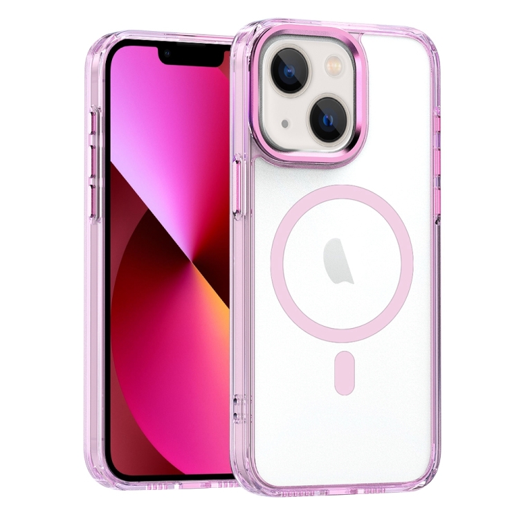 

For iPhone 13 MagSafe Magnetic Clear Phone Case(Pink)