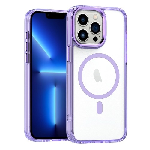 

For iPhone 13 Pro MagSafe Magnetic Clear Phone Case(Purple)
