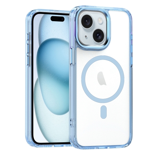 

For iPhone 15 Plus MagSafe Magnetic Clear Phone Case(Sierra Blue)