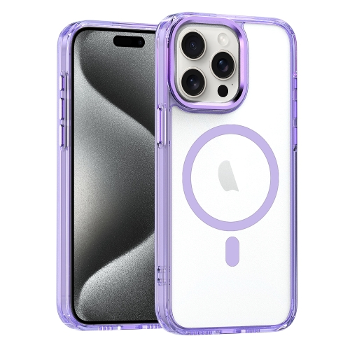 

For iPhone 15 Pro MagSafe Magnetic Clear Phone Case(Purple)