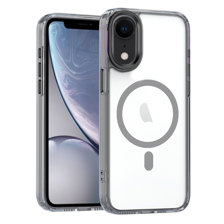 

For iPhone XR MagSafe Magnetic Clear Phone Case(Black)