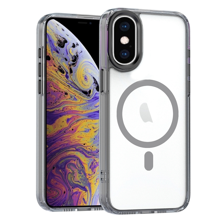 

For iPhone XS Max MagSafe Magnetic Clear Phone Case(Black)