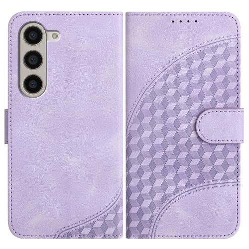 

For Samsung Galaxy Z Fold5 5G YX0060 Elephant Head Embossed Phone Leather Case with Lanyard(Light Purple)