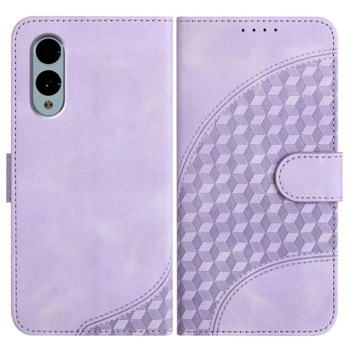 

For Fujitsu Arrows We2 YX0060 Elephant Head Embossed Phone Leather Case with Lanyard(Light Purple)