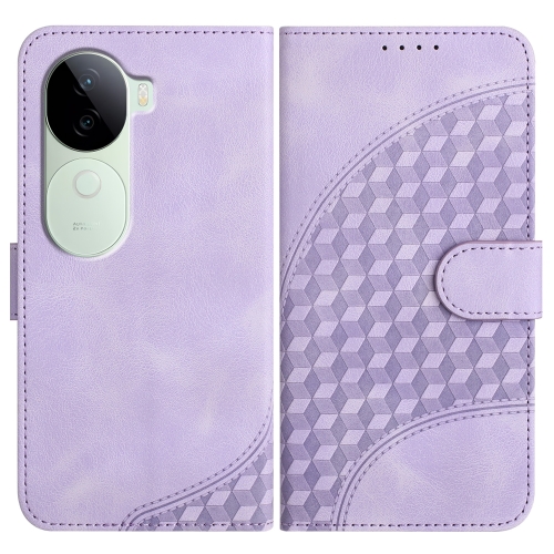 

For vivo iQOO Z9s / V40e India YX0060 Elephant Head Embossed Phone Leather Case with Lanyard(Light Purple)