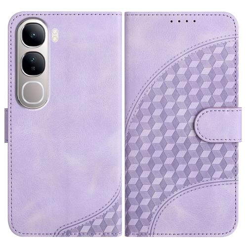 

For vivo Y300 / vivo V40 Lite 4G / 5G IDN Elephant Head Embossed Phone Leather Case with Lanyard(Light Purple)