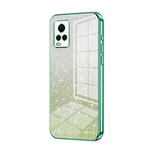 

For vivo S7 / V20 Pro Gradient Glitter Powder Electroplated Phone Case(Green)