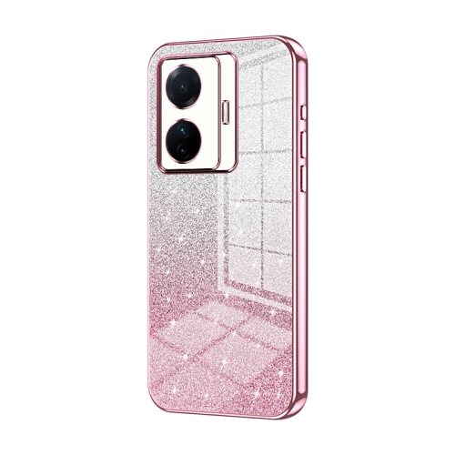 

For vivo S15e / T1 Pro Gradient Glitter Powder Electroplated Phone Case(Pink)