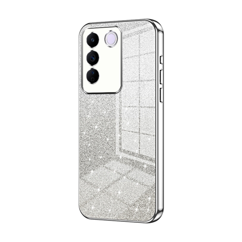 

For vivo S16e / V27e Gradient Glitter Powder Electroplated Phone Case(Silver)