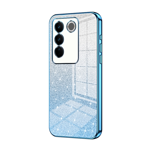 

For vivo S16 Pro / S16 / V27 / V27 Pro Gradient Glitter Powder Electroplated Phone Case(Blue)