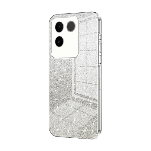 

For vivo S17e / iQOO Z7 Pro Gradient Glitter Powder Electroplated Phone Case(Transparent)