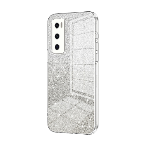 

For vivo V20 SE / Y70 Gradient Glitter Powder Electroplated Phone Case(Transparent)