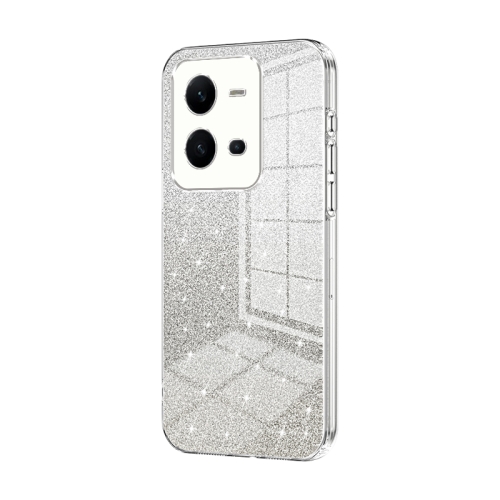 

For vivo V25 / V25e Gradient Glitter Powder Electroplated Phone Case(Transparent)