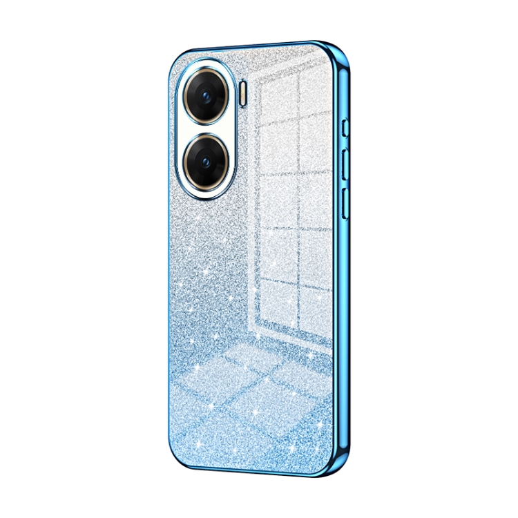 

For vivo V29e Gradient Glitter Powder Electroplated Phone Case(Blue)