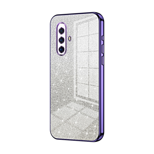 

For vivo X30 Gradient Glitter Powder Electroplated Phone Case(Purple)