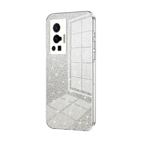 

For vivo X70 Pro Gradient Glitter Powder Electroplated Phone Case(Transparent)
