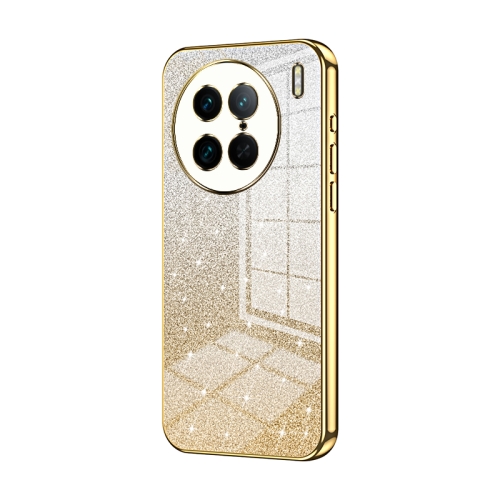 

For vivo X90 Pro Gradient Glitter Powder Electroplated Phone Case(Gold)