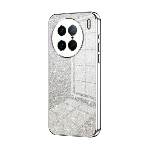 

For vivo X90 Pro Gradient Glitter Powder Electroplated Phone Case(Silver)