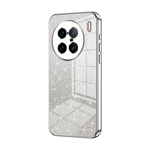 

For vivo X90 Pro+ Gradient Glitter Powder Electroplated Phone Case(Silver)