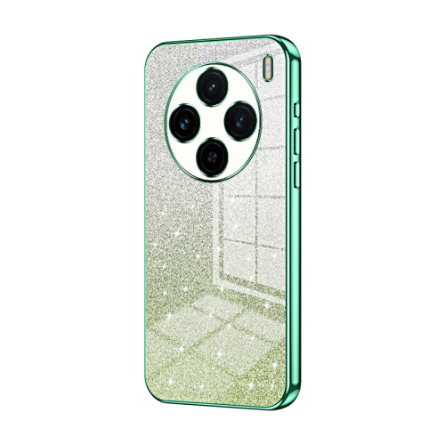 

For vivo X100 Gradient Glitter Powder Electroplated Phone Case(Green)
