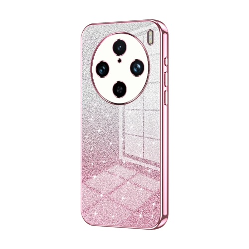 

For vivo X100 Pro Gradient Glitter Powder Electroplated Phone Case(Pink)
