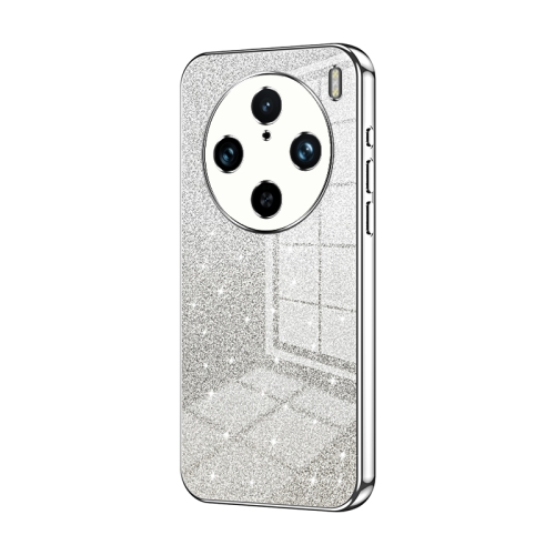 

For vivo X100 Pro Gradient Glitter Powder Electroplated Phone Case(Silver)