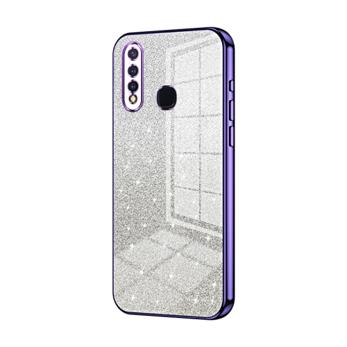 

For vivo Y5s / U3 / Z5i / U20 / Y19 Gradient Glitter Powder Electroplated Phone Case(Purple)